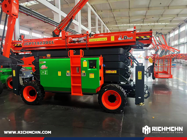 DINGLI JCPT1823DCL Electric Rough Terrain Scissor Lift & 1 BA20CERT2 Electric Self-propelled Articulated Boom Lift